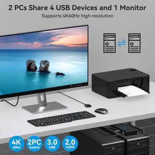 VPECT HDMI KVM Switch 2x1 4K60Hz USB3.0