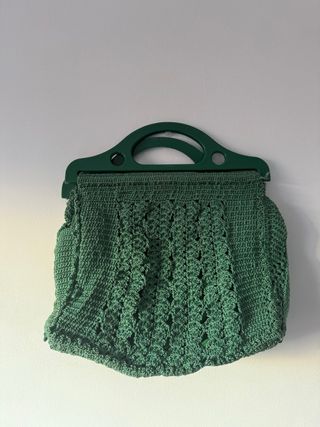 Bolso de mano vintage tejido a mano