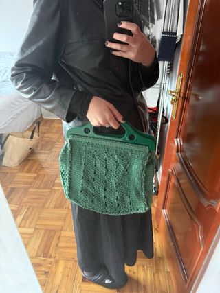 Bolso de mano vintage tejido a mano