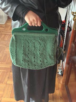 Bolso de mano vintage tejido a mano