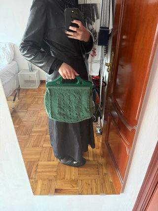 Bolso de mano vintage tejido a mano