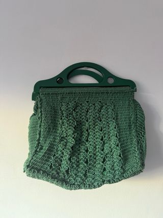 Bolso de mano vintage tejido a mano