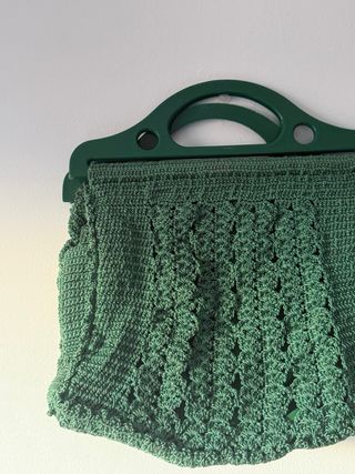 Bolso de mano vintage tejido a mano