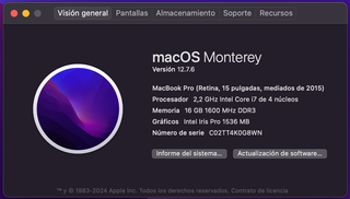 Macbook Pro 15 i7 16GB RAM