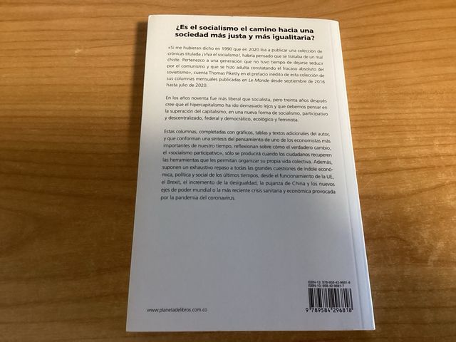 Viva El Socialismo. Libro. Thomas Piketty.