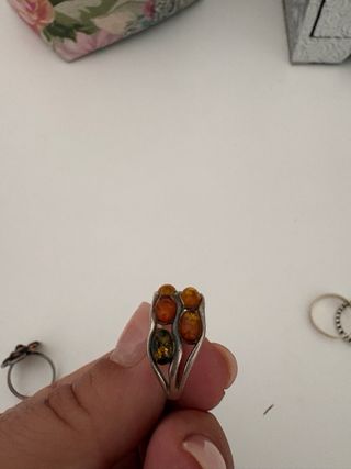 Anillo Plata Ley Ámbar 3 Colores