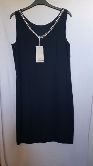 Vestido Navy blue Monsoon con cadena plateada