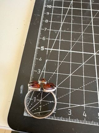 Anillo Plata de Ley y Ámbar en Flor