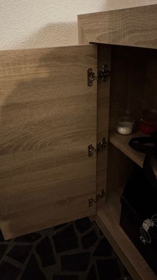 Aparador de salón madera y cristal