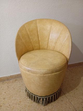 Butaca de cuero estilo vintage
