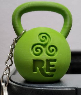 Portachiavi con kettlebell verde personalizzato Ruben