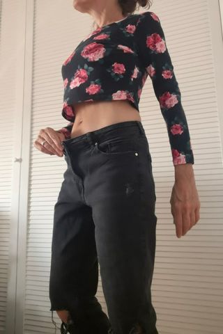 Pantalón negro vaquero chica