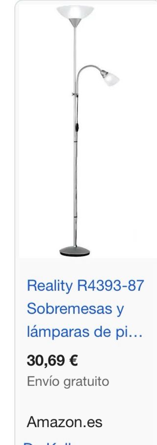Lámpara de pie Reality plateada