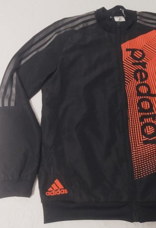 Chaqueta Adidas Predator Negra y Roja talla 13-14
