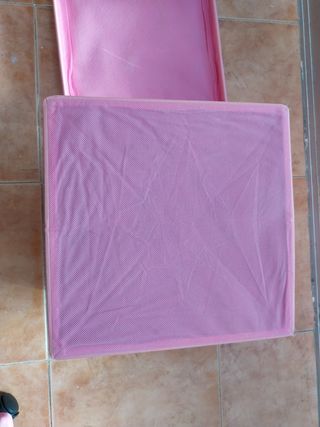 Taburete, Puff de almacenamiento rosa. NUEVO