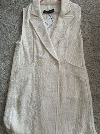 Chaleco Vestido Zara Beige Talla M