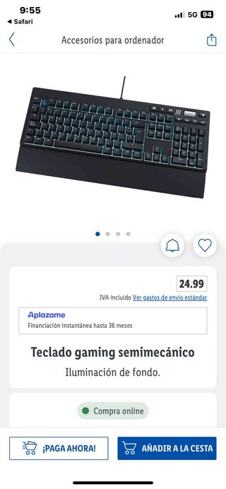 Teclado gaming negro y gris