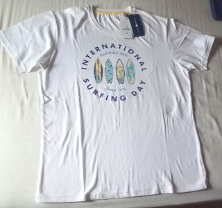 Camiseta Blanca Surf Rider Club Talla XL