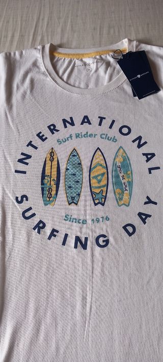 Camiseta Blanca Surf Rider Club Talla XL