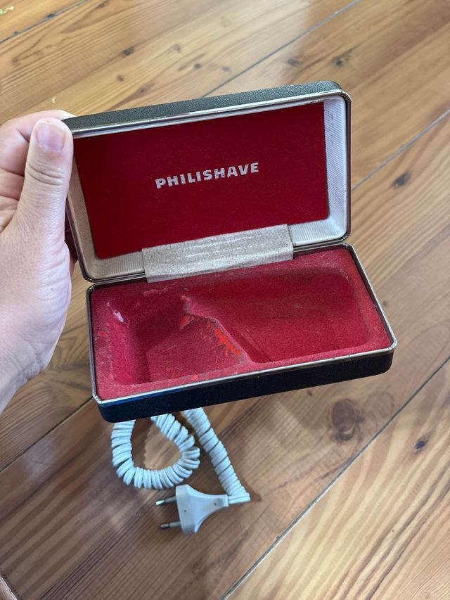 Máquina de afeitar Philips vintage negra