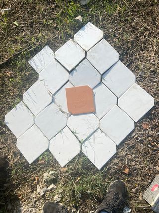 20 Baldosas Cerámicas todas 5 Hexagonales Blancas