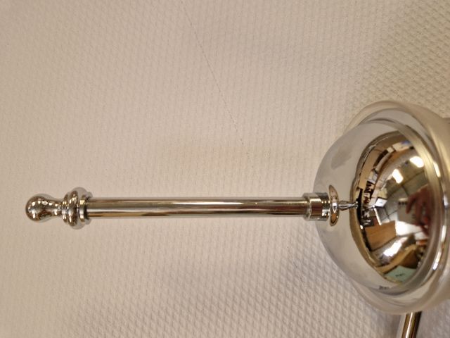 Porta scopini in vetro satinato con finiture cromo