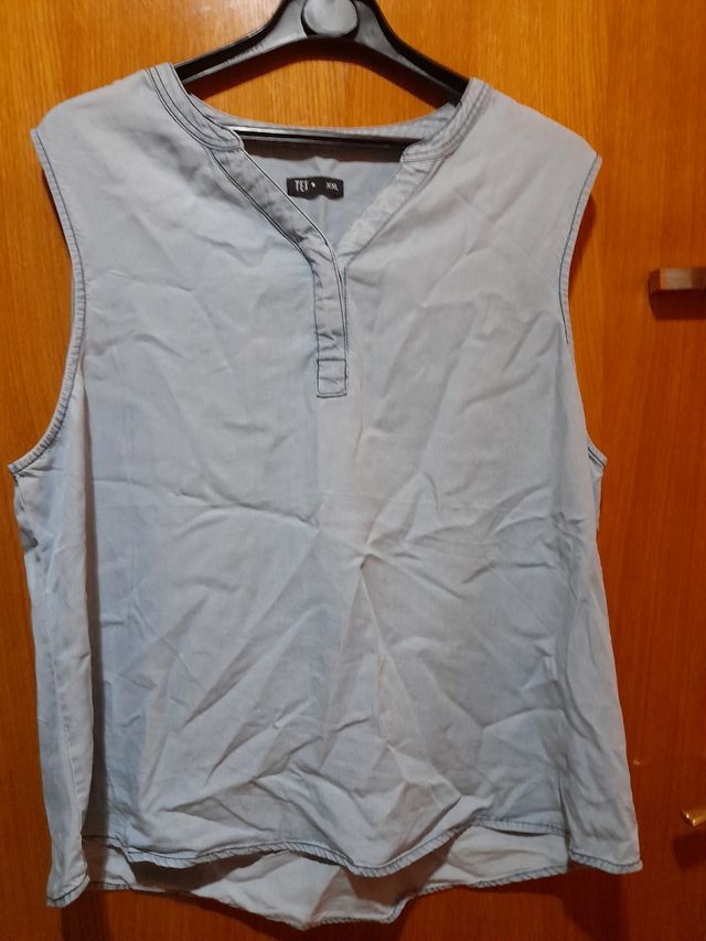 Camiseta sin mangas TEX azul talla XXL