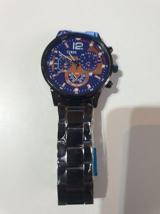 Reloj EVROS Hombre Azul y Plateado