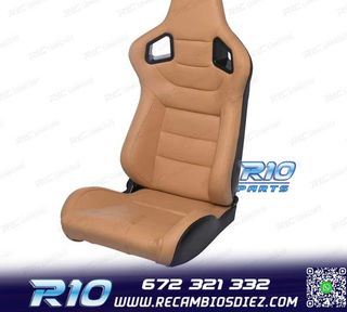ASIENTO DEPORTIVO SEMI BAQUET ESTILO RS CUERO BEIGE