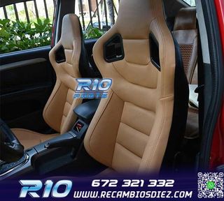 ASIENTO DEPORTIVO SEMI BAQUET ESTILO RS CUERO BEIGE
