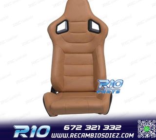 ASIENTO DEPORTIVO SEMI BAQUET ESTILO RS CUERO BEIGE