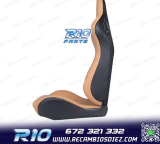 ASIENTO DEPORTIVO SEMI BAQUET ESTILO RS CUERO BEIGE