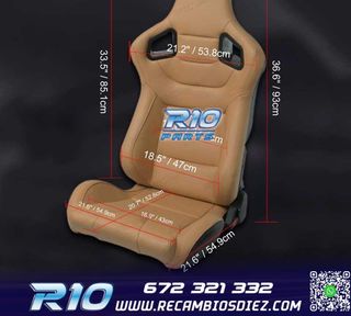 ASIENTO DEPORTIVO SEMI BAQUET ESTILO RS CUERO BEIGE