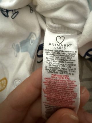 Lote 3 pijamas bebé Primark