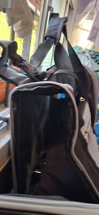 Mochila Transportín Perro/Gato Negro y Gris