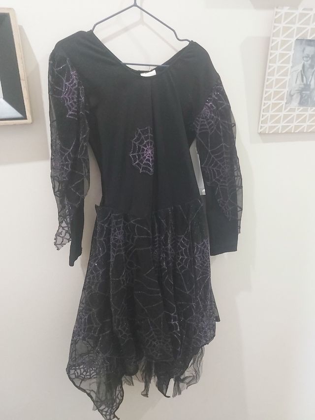 Disfraz Bruja Telaraña Morada talla 4