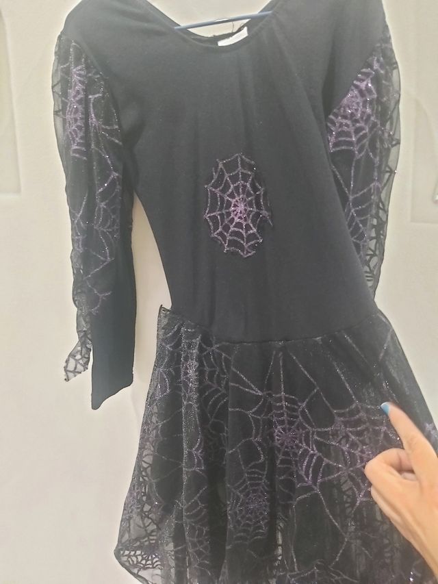 Disfraz Bruja Telaraña Morada talla 4