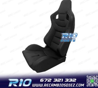 ASIENTO DEPORTIVO SEMI BAQUET ESTILO RS CUERO NEGRO