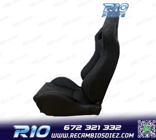 ASIENTO DEPORTIVO SEMI BAQUET ESTILO RS CUERO NEGRO