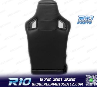 ASIENTO DEPORTIVO SEMI BAQUET ESTILO RS CUERO NEGRO