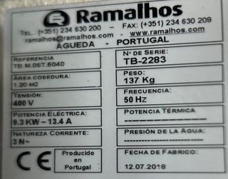 HORNO PANADERIA - RAMALHOS MODELO TURBOLAM