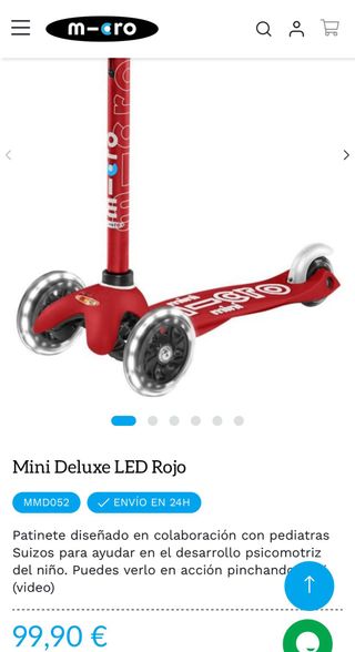 Patinete Mini Micro LED Rojo