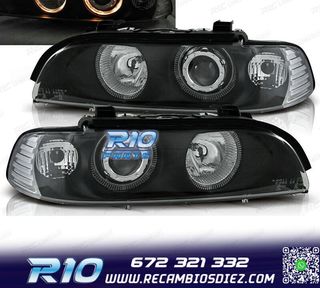 FAROS BMW E39 95-00 OJOS ANGEL FONDO NEGRO