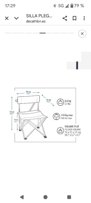 Silla Plegable Camping Quechua