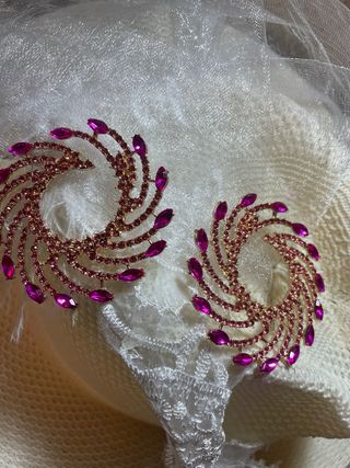 Pendientes Gitanos Piedras Fucsia Bodas
