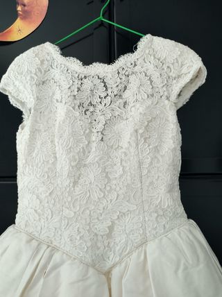 Vestido de Novia Blanco Encaje y seda