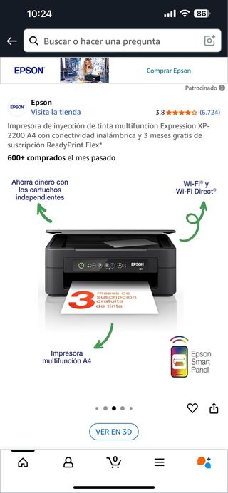 Impresora Epson XP-2200 A4 Wifi