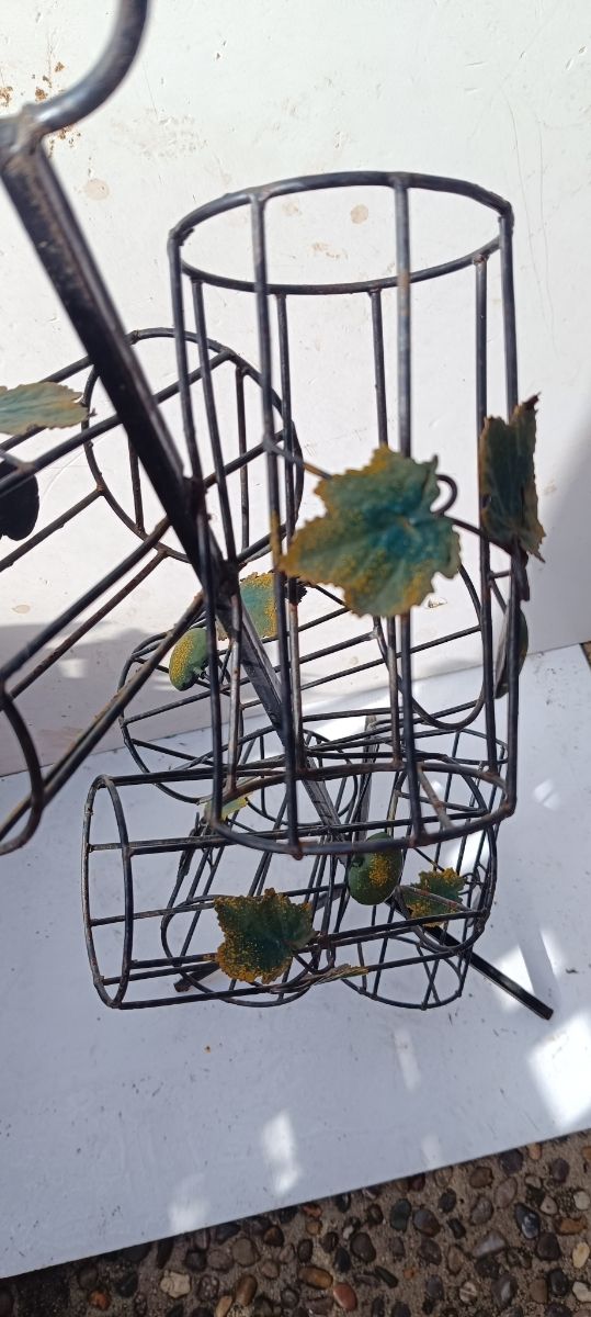 Botellero Metálico Negro y Verde