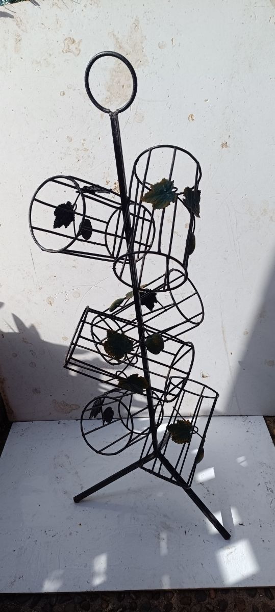 Botellero Metálico Negro y Verde