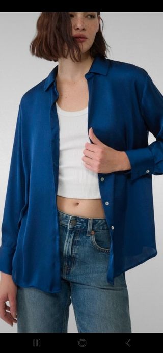 Camisa Seda Stradivarius Talla XL